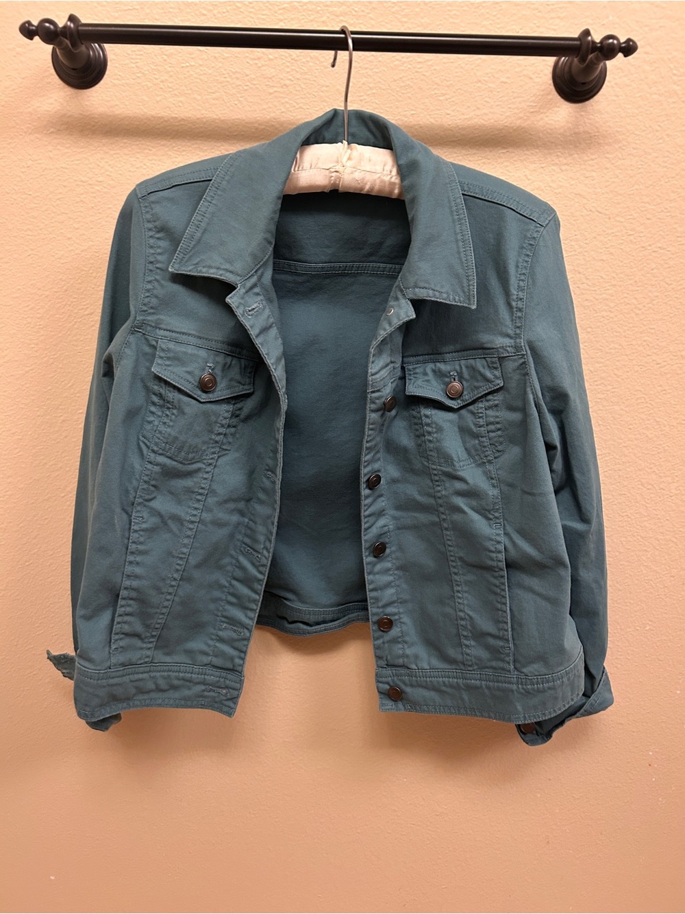 Appleseed's Teal Button-Front Jean Jacket